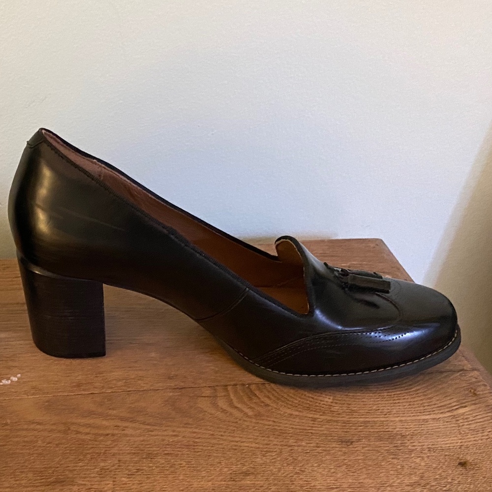 Patent Leather Heeled Loafers